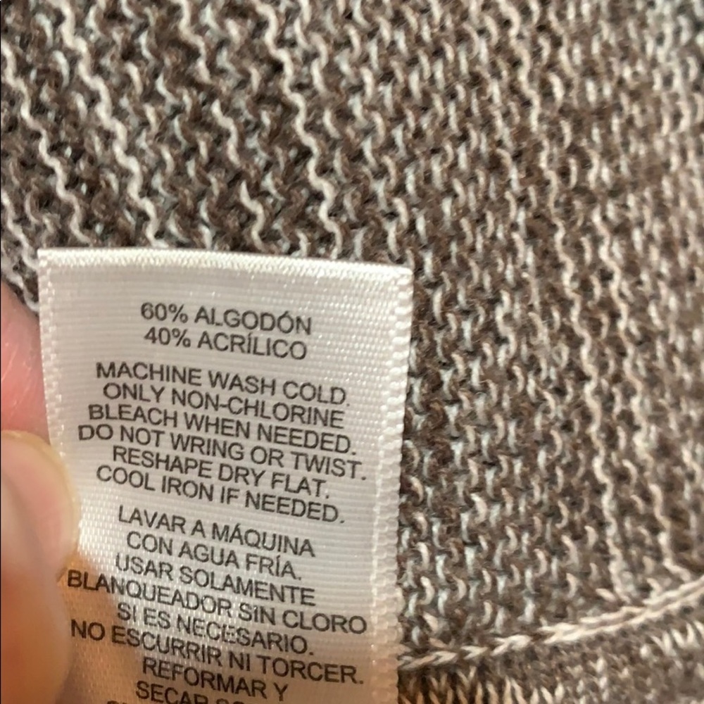 ELLEN TRACY sweater/ tunic XXL brown/ white - Picture 6 of 6
